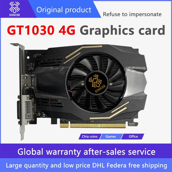 GTX1030 4G DDR4 Völlig neue, einzigartige Gaming-Grafikkarte mit großer Kapazität PUBG Chicken Office Desktop Audio und Video IndependentChia co283T