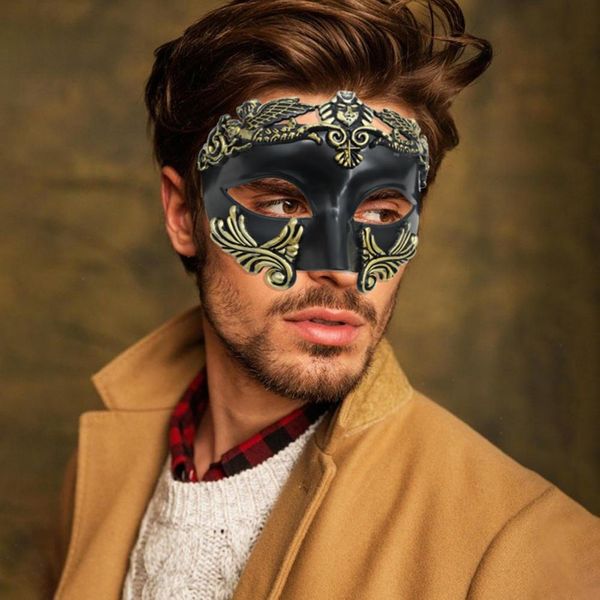 Attraktive Gesichtsbedeckung, lichtbeständig, Venedig, antikes Griechenland, Kostüm, Party, Herren, halbe Gesichtsbedeckung, Kunststoff, halbe Gesichtsbedeckung für Karneval