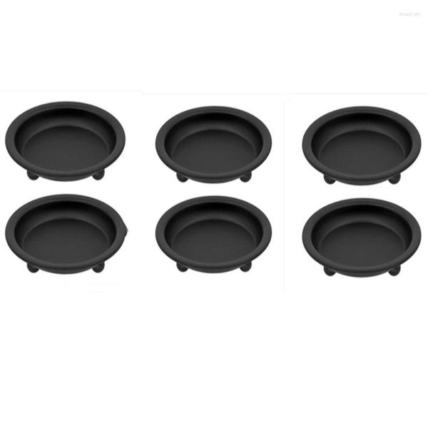 Portacandele 6Pcs Piatto di ferro nero opaco Supporto per piedistallo rotondo Supporto per piattino in metallo Spa