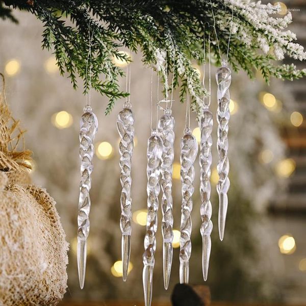 Decorazioni natalizie Ciondoli a strisce di ghiaccio trasparenti creativi per Haubei Celebration Products Filo per la decorazione dell'albero