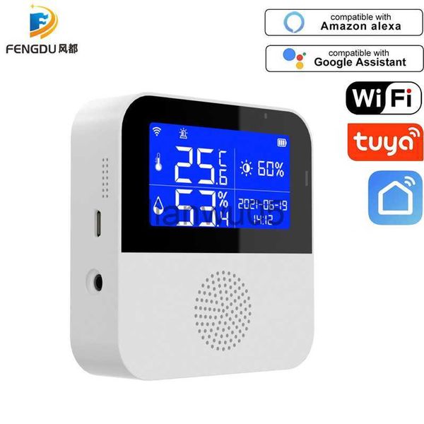 Toalheiros Tuya Smart Home Wifi Sensor de temperatura Home Assistant Sensor de umidade Trabalhe com Google Assistant x0721