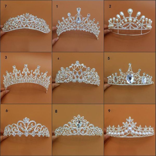 Nuovo arrivo Lusso Diversi tipi Diademi nuziali Diamante Cryatal Empire Crown Fascia da sposa per gioielli per capelli da sposa Accesso per feste203y