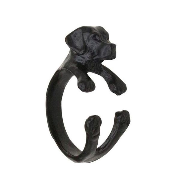 10 Stück / Los Antik Silber Bronze Labrador Retriever Ringe Verstellbare Tier Hunderasse Ringe für Frauen Whole1940