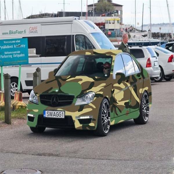 Cobertura de filme de vinil camuflado para carros grandes manchas com liberação de ar brilhante Fosco de cobertura de filme de camuflagem 1 52 x 10 m 2182B