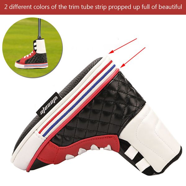 Outros Produtos de Golfe Couro PU Taco de Golfe Headcover Portátil Tênis estilo Golf Putting Boné de Golfe Lâmina de Golfe Capa de Cabeça de Putter Acessórios para Esportes ao Ar Livre 230720