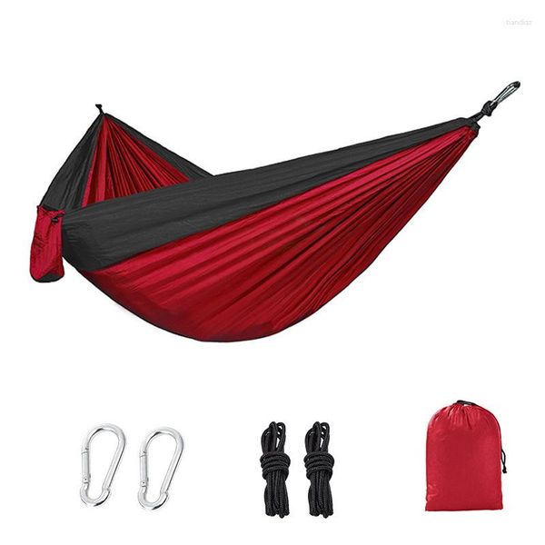 Mobília de acampamento ultra grande peso leve paraquedas rede acampamento jardim caça viagem pessoa dupla 270x140 cm balanço