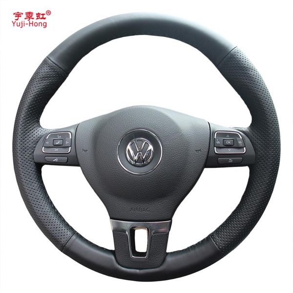 Custodia per coprivolante in pelle artificiale Yuji-Hong per Volkswagen VW CC Tiguan Passat Touran Golf 6 Cover cucita a mano287g