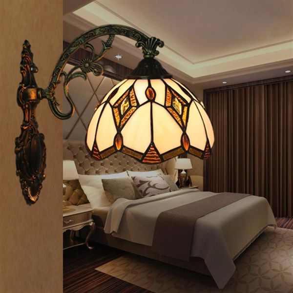 Tiffany American Stylel Simple Vintage Sconce Wall Lights Nordic Wall Lamp Гостиная спальня спальня прикроватная проходная лестница Wandla2119