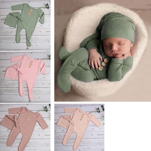 Andenken 2 Teile/satz Baby Hut Strampler geboren Pographie Requisiten Overall Long Tail Kit Kleinkinder Po Schießen Kleidung Outfits 230720