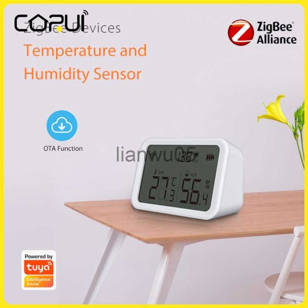 Handtuchhalter CoRui Zigbee Wifi Temperatur-Feuchtigkeitssensor Smart Hone Wireless App Control Detektor Hygrometer Thermometer Alexa Google Hub x0721