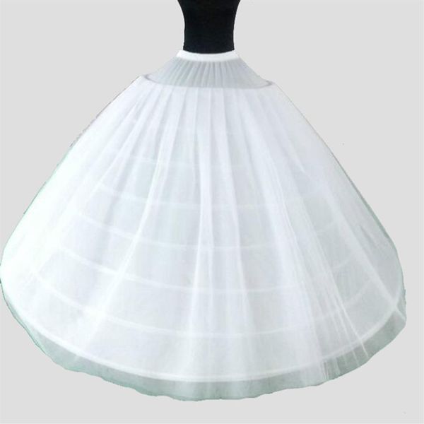 Große breite 6 Reifen 2 Schichten Tüll lange Hochzeit Frau Petticoats für Quinceanera Kleid elastische Taille Krinoline für Braut Ballkleid2092