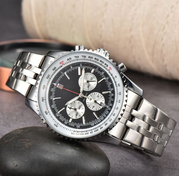 Relógio mecânico automático masculino 50mm 2023 novo relógio masculino quartzo luxo navitimer b01 mostrador marca cronógrafo cinto pulseira de aço alta qualidade relógio de pulso b-3