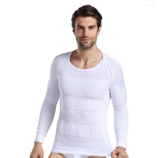 Body Shapers da uomo Camicia dimagrante da uomo Camicia a compressione Gilet elastico Slim Shapewear Loing Sleeve