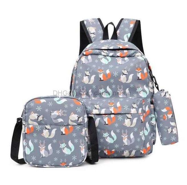 3D-Tier-Cartoon-Kinder-süße Schultasche, 3-teiliges Set für Mädchen und Jungen, wasserdicht, für Studenten, Kinder, Rucksack, Kollegen, große Kapazität, Büchertaschen, Tragetasche, Federmäppchen-Sets