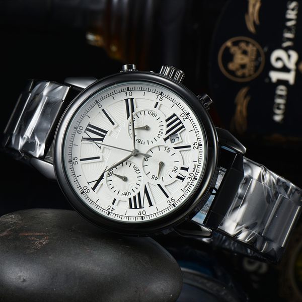 Top Marke High-End-Marke Uhr für Männer Klassische Mode Multifunktions Chronograph Edelstahl Wasserdichte Quarzuhr reloj hombre