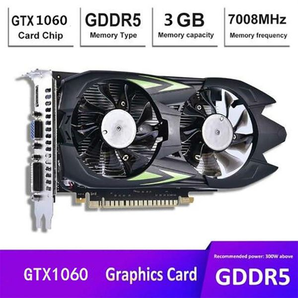 GTX1060 Placa Gráfica 3G DDR5 Placa Gráfica Desktop Computador Independente Jogo de Alta Definição 315m