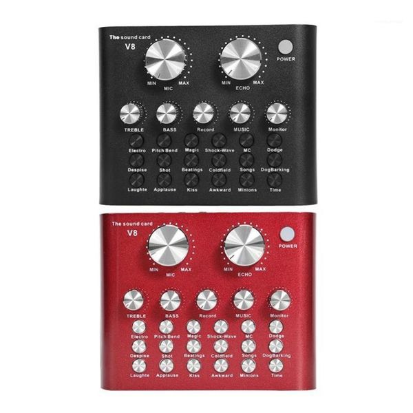 V8 Audio Stereo Cuffie USB Microfono Webcast Streamer Scheda audio live DSP Intrattenimento Streamer Studio Mixer audio Canto1254S