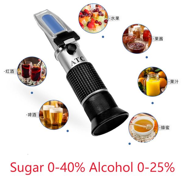 Medidores de concentração Refratômetro portátil Medidor de concentração de açúcar Densímetro 0-40% Brix Sacarímetro Testador de açúcar Frutas Uvas Álcool Ferramentas 230721