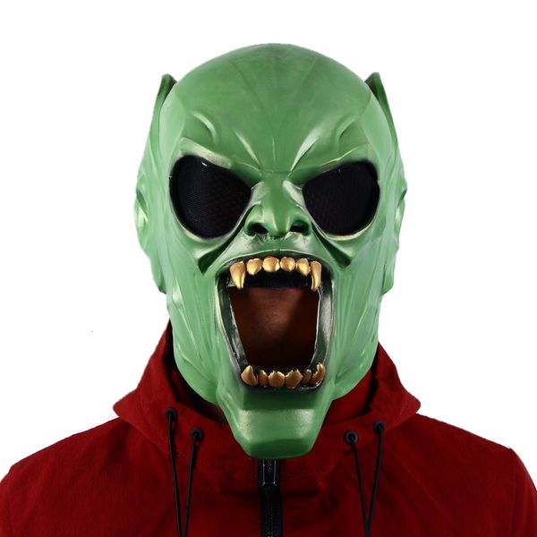 Parti Maskeleri Goblin Maske Film Fantezi Elbise Props Cadılar Bayramı Cosplay Kostüm Yeşil Lateks Doğum Günü Hediyesi 230721