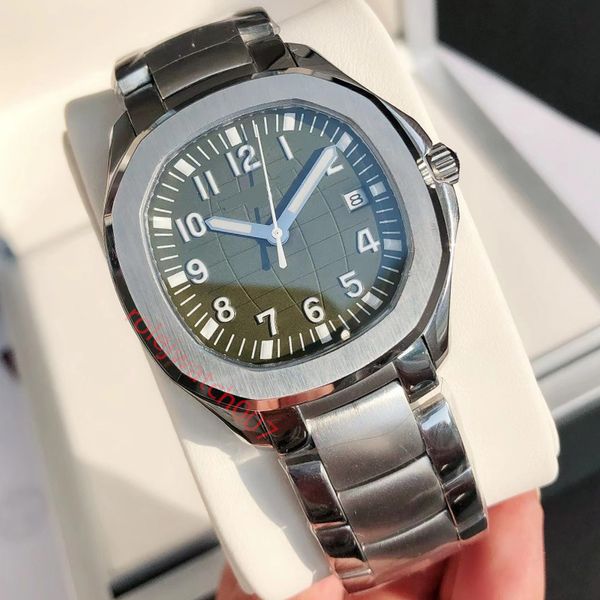 Relógio masculino Elegante AQUANAUT Relógios automáticos movimento 42,2 mm Pulseira de aço inoxidável 904L Traseira transparente Pulseira de borracha à prova d'água luminosa DHgate Relógios de pulso