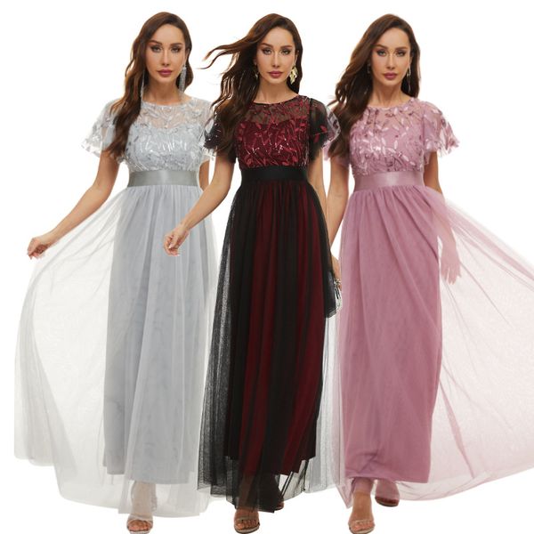 Kleider für Damen, lässig, Frühling und Sommer, kurzärmelig, bedruckt, Partykleid, Gastkleider, Brautjungfernkleider, formelle, elegante Abendkleider, Abschlussballkleid