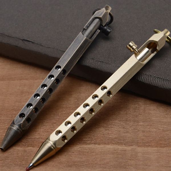 Ballpoint Pens Retro Six-Wing Brass ручная ручная ручная ручка Студент написал подписание Pen Office Business Stationery Ballpen Pen Gift 230721