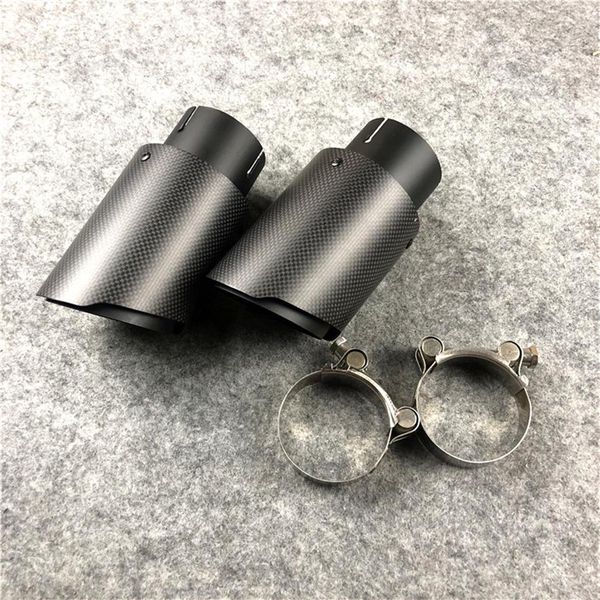 1 peça preto fosco fibra de carbono akrapovic tubo de escape carro universal peças de automóvel aço inoxidável ak ponta do silenciador bicos182o