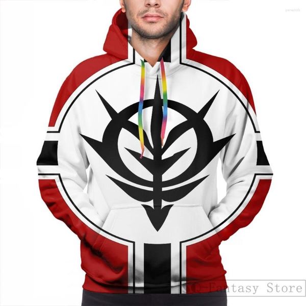 Moletom Masculino Moletom Masculino Para Mulheres Engraçado Zeon Gundam Flag Print Moletom Com Capuz Casual Streatwear