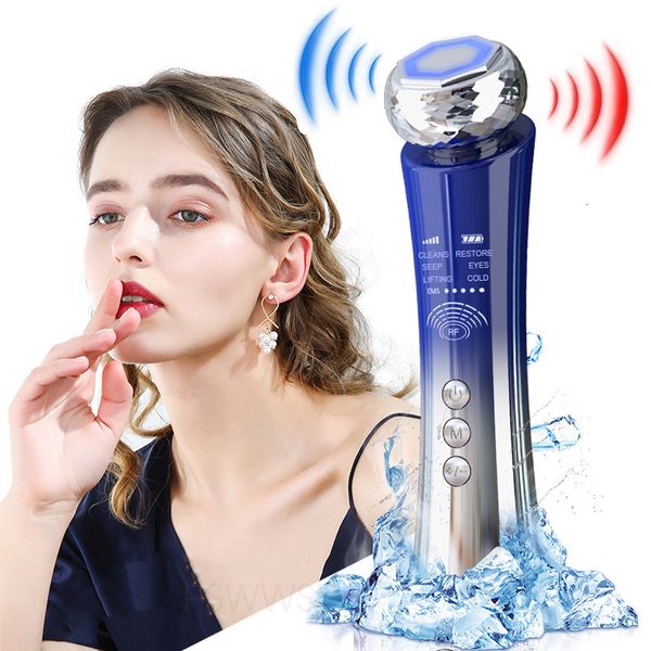 Gesichtsmassagegerät Hebegerät Cool EMS RF Straffungsmaschine Anti-Falten-Hautverjüngung Home SPA Beauty Instrument 230720