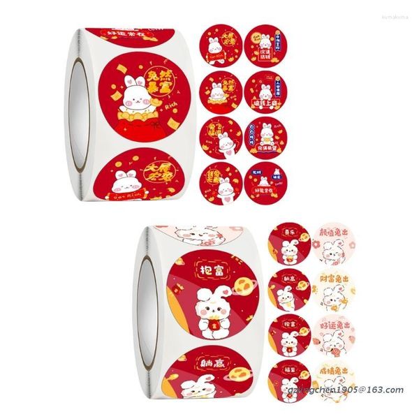 Emballage cadeau autocollants chinois Festival scellage bonne année enveloppe étiquette décorations sceau pratique ornement présent étiquettes P8DE