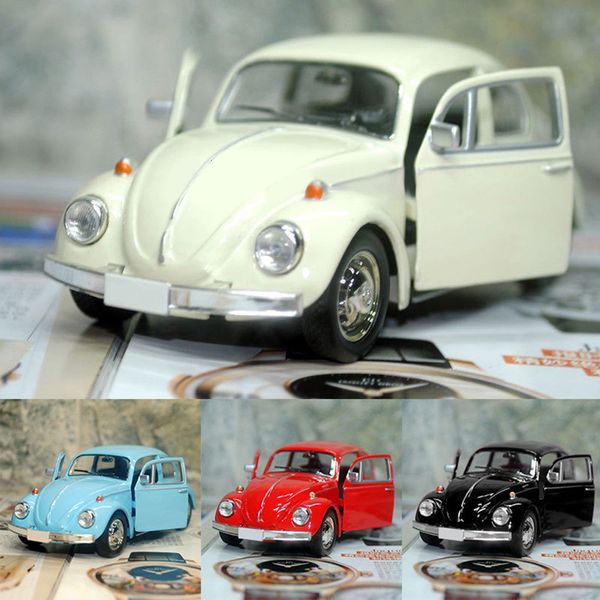 Objetos decorativos Estatuetas Retrô Vintage Beetle Diecast Pull Back Car Model Toy for Children Gift Decor Cute Miniatures 230721