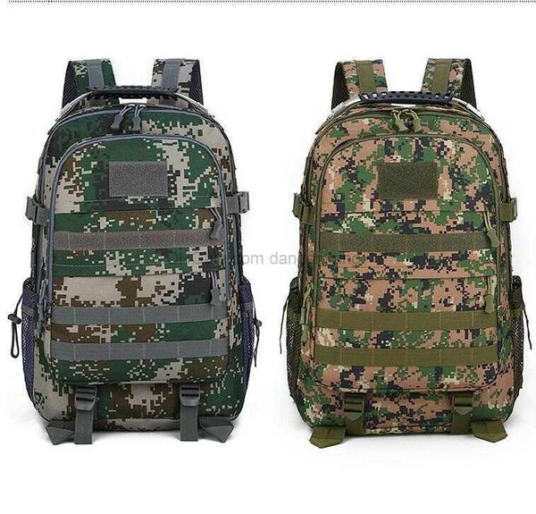 Mochila de ombro Oxford à prova d'água do exército ao ar livre Mochila de caça tática para academia, caminhada, acampamento, camuflagem, mochila de viagem, mochila masculina, mochila casual