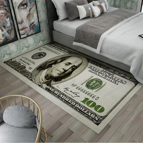40 см 90 см. Кративная не скольжение коврик современный домашний декор ковер бегун Dollar Printed Carpet Сто доллар 100 счета печати QQASF298R