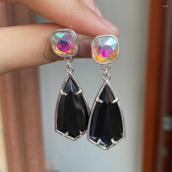 Серьги с грубыми серьгами 2023 Fashion Square AB Head Head Red Water Drop для женщин