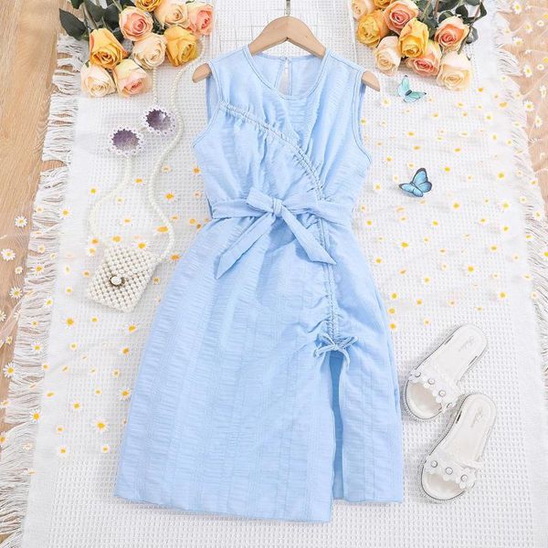 Девушка платья для девочек Платье 2023 Плиссированная юбка для иностранной торговли с разделенной принцессой 8-12 лет.