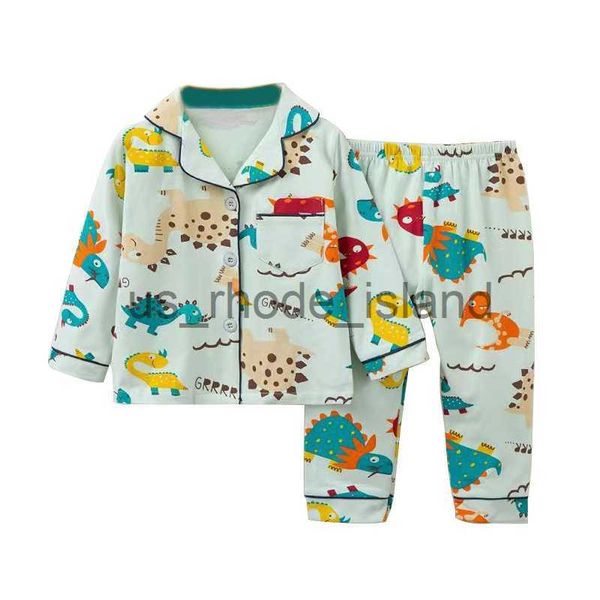 Pijama tuonxye yeni sonbahar erkekler uzun kollu pijama kızlar set dinozorlar pijama pamuk çocuk pijama çocuk pijama x0721