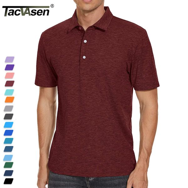 Camisetas Masculinas TACVASEN Moisture Wicking Summer Tshirts Mens Golf Polo Shirts 3 Buttons Down Tees Fishing Pullover Tops Shirts Short Sleeve Shirts 230720