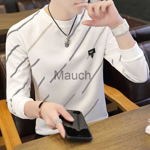 Мужские футболки 2022 Spring Men Men с длинным рукавом Tshirs рубашка воротника Длинная мужская одежда визуализированная верхняя одежда вас плюс размер M3XL XXXL J230721