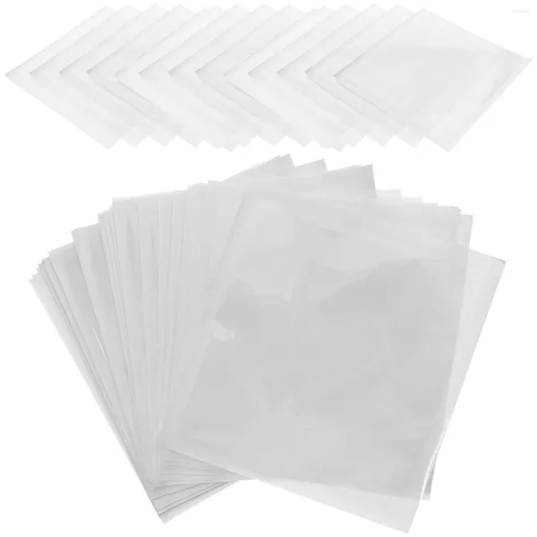 Teller, 50 Stück, weiße Papiertüten, transparente Toastverpackung, Kekse, ölbeständig, Brot, Partyzubehör