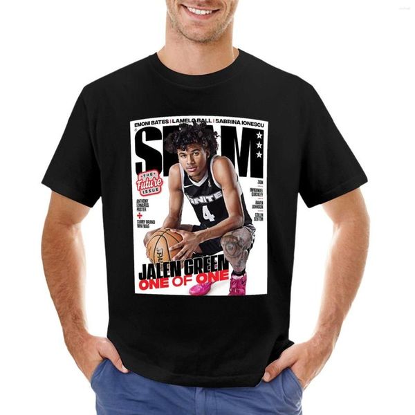 Canotte da uomo Jalen Green SLAM Mag T-shirt T-shirt da tifoso sportivo T-shirt nera Abiti carini Camicie alte da uomo