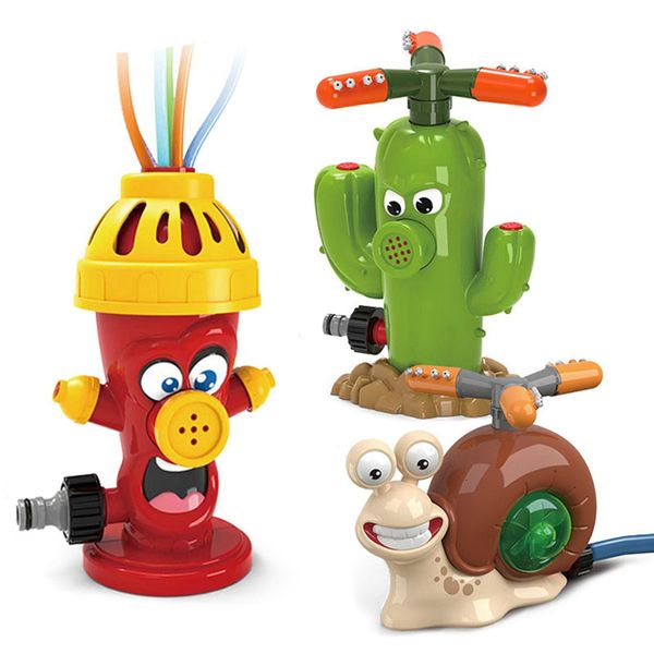 Sand Play Water Fun Kids Outdoor Water Sprinkler Brinquedos Caracol Cactus Fire Hydrant Rotating Water Spray Gun Summer Garden Yard Lawn Fun Water Toys Game 230721