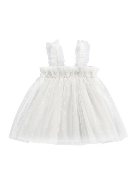 Vestidos para meninas Vestido tutu elegante sem mangas com estampa floral e bainha larga estilo princesa