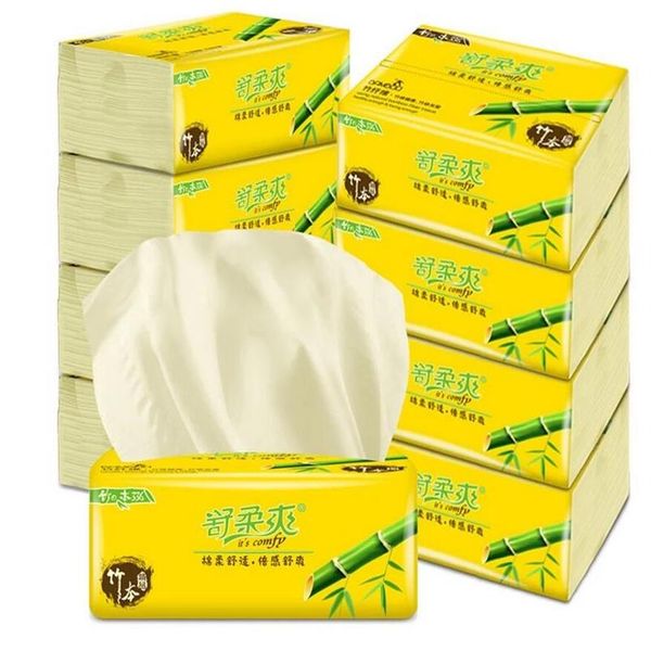 10 papel toalha de papel toalha de papel de bambu 300 guardanapos guardanapo de mesa doméstico 265Y