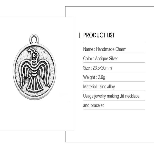 2021 Antik versilberte Vintage-Anhänger Schwalbe Möwe Tier Wicca auf der Scheibe Charm für Armbänder und Halskette Andere kundenspezifisch246x