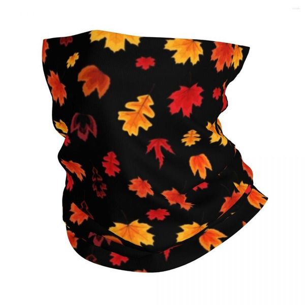 Schals Retro Maple Fallen Leaves Bandana Halsmanschette Bedruckter magischer Schal mit Blattmuster Warmes Stirnband Wandern Unisex Erwachsene die ganze Saison über