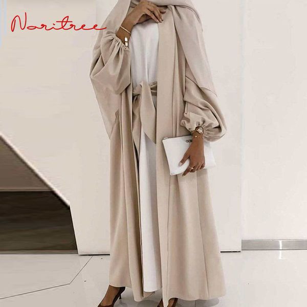 Vestuário étnico Simples Muçulmano Vestido Elástico Manguito Sedoso Elegante Cor Pura Longo Muçulmano Abayas Mulheres Desgaste Modesto Vestuário EID roupões F3003 230721