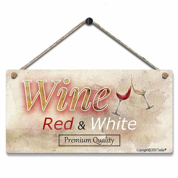 Estatuetas de objetos decorativos vinho tinto branco ferro de qualidade premium look retrô 5x10 polegadas decoração cartaz pendurado sinal para casa bar cozinha banheiro fazenda 230721