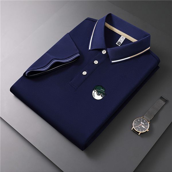 Polos da uomo camicia da golf da golf rapido e traspirante Polo traspirante Summer Top a maniche corte di alta qualità Malbon Wear Tshirt 23 114