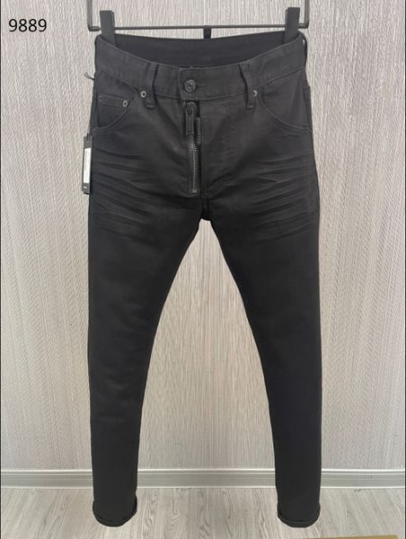 Мужские джинсы 2023 Продажи D9889 и женщин высокого качества хлопка бренда черные джинсовые штаны Four Seasons 230721