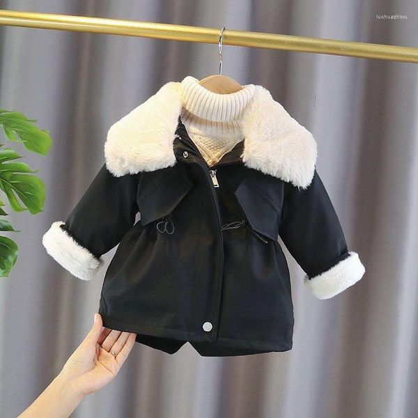 Piumino invernale più velluto caldo per bambini Giacche a vento per ragazze Capispalla per bambini di moda 1-6 anni Vestiti per bambina